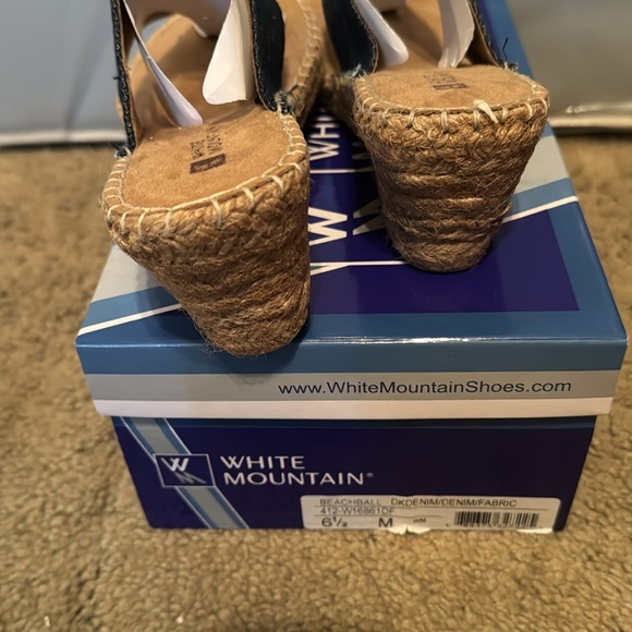 White Mountain Shoes Beachball Denim Wedge 6.5 - Picture 5 of 5